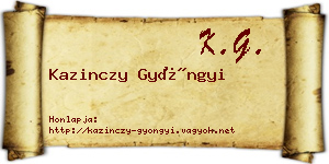 Kazinczy Gyöngyi névjegykártya