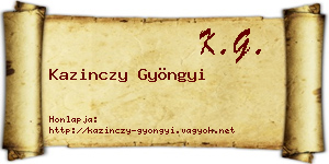 Kazinczy Gyöngyi névjegykártya