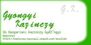 gyongyi kazinczy business card